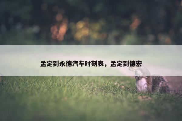孟定到永德汽车时刻表，孟定到德宏