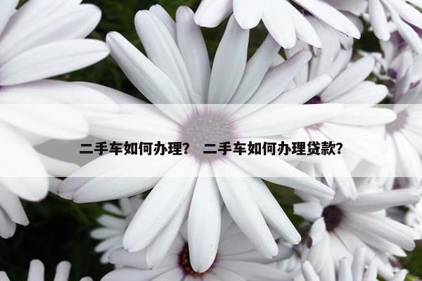 二手车如何办理？ 二手车如何办理贷款？