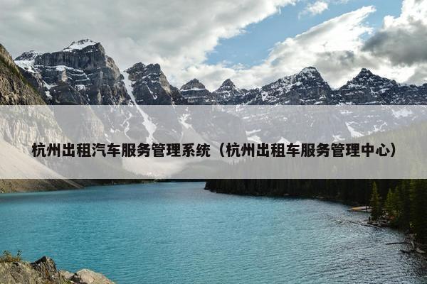 杭州出租汽车服务管理系统（杭州出租车服务管理中心）