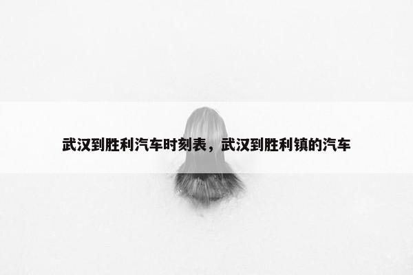 武汉到胜利汽车时刻表，武汉到胜利镇的汽车