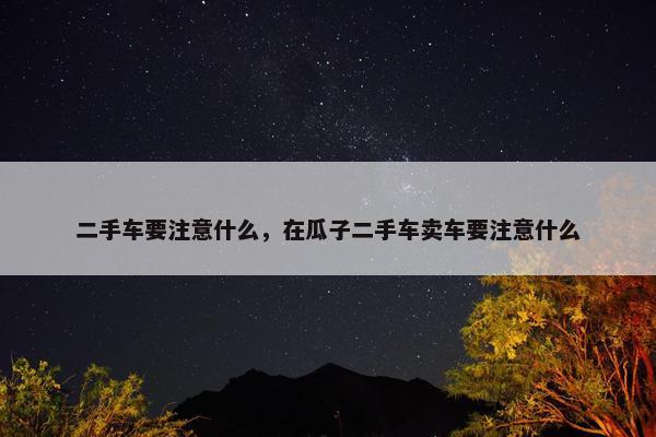 二手车要注意什么，在瓜子二手车卖车要注意什么