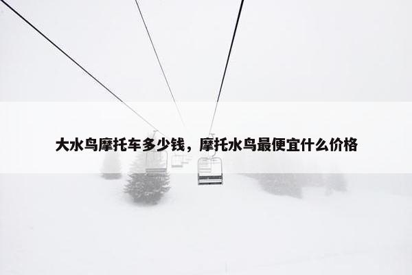 大水鸟摩托车多少钱，摩托水鸟最便宜什么价格