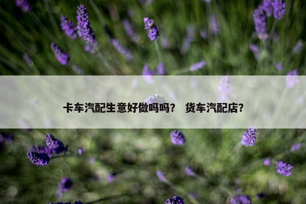 卡车汽配生意好做吗吗？ 货车汽配店？