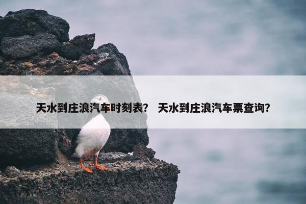 天水到庄浪汽车时刻表？ 天水到庄浪汽车票查询？