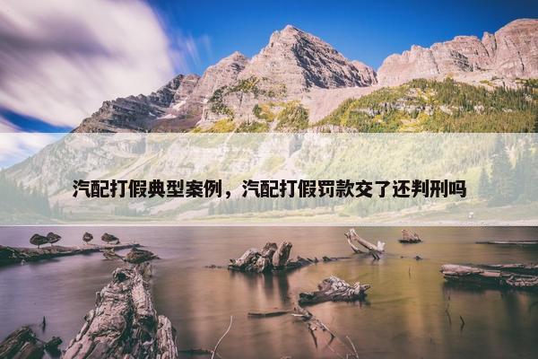 汽配打假典型案例，汽配打假罚款交了还判刑吗