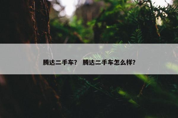 腾达二手车？ 腾达二手车怎么样？
