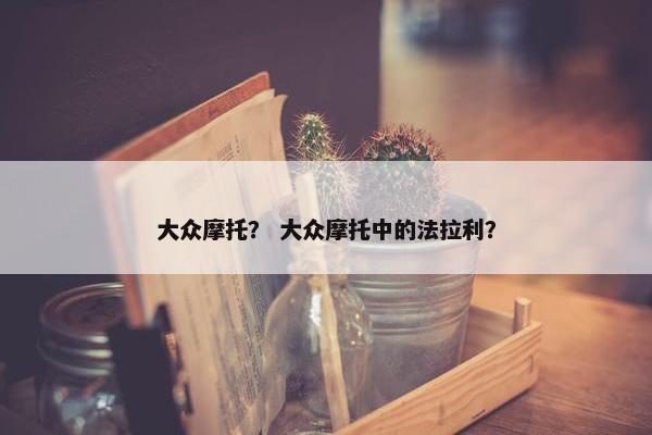 大众摩托？ 大众摩托中的法拉利？