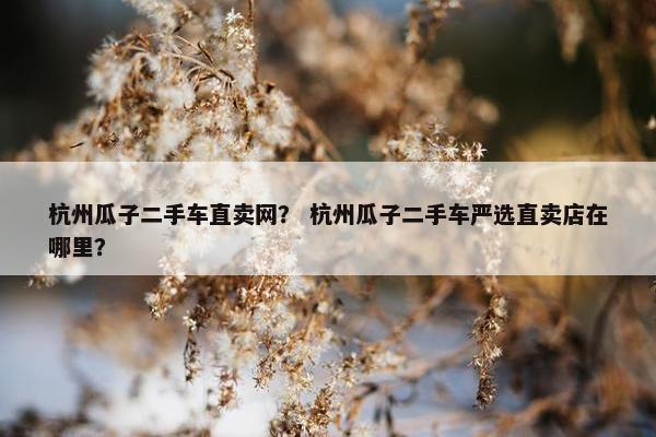 杭州瓜子二手车直卖网？ 杭州瓜子二手车严选直卖店在哪里？