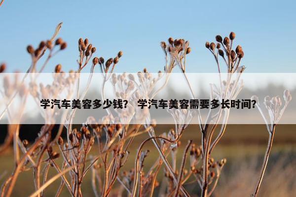 学汽车美容多少钱？ 学汽车美容需要多长时间？