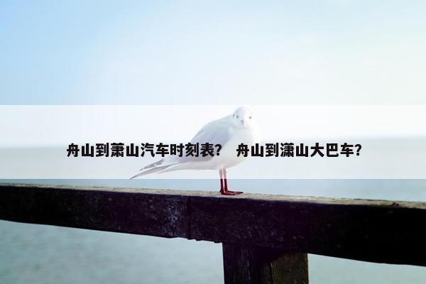 舟山到萧山汽车时刻表？ 舟山到潇山大巴车？