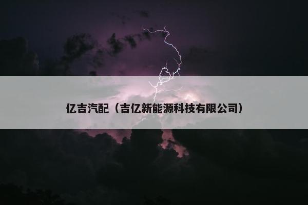 亿吉汽配（吉亿新能源科技有限公司）