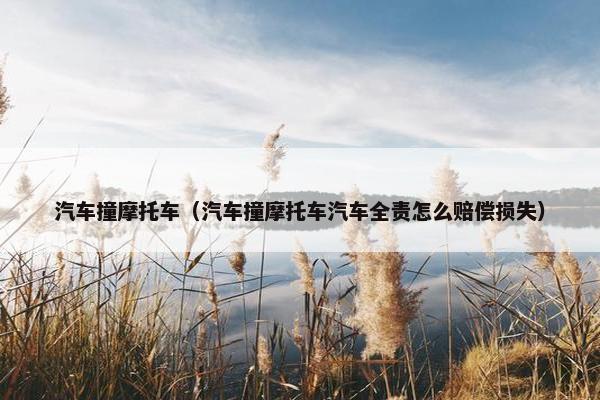 汽车撞摩托车（汽车撞摩托车汽车全责怎么赔偿损失）
