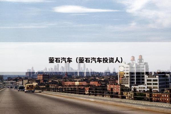 蓥石汽车（蓥石汽车投资人）