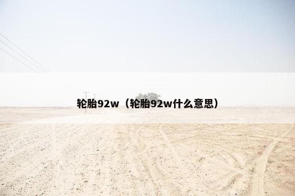 轮胎92w（轮胎92w什么意思）