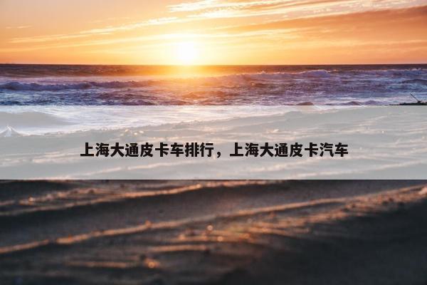 上海大通皮卡车排行，上海大通皮卡汽车