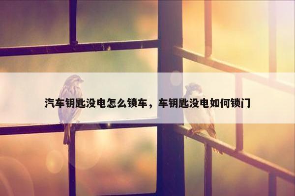 汽车钥匙没电怎么锁车，车钥匙没电如何锁门