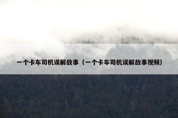 一个卡车司机误解故事（一个卡车司机误解故事视频）
