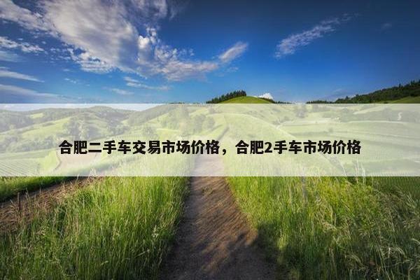 合肥二手车交易市场价格，合肥2手车市场价格