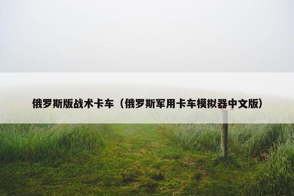 俄罗斯版战术卡车（俄罗斯军用卡车模拟器中文版）