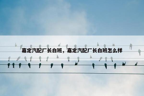 嘉定汽配厂长白班，嘉定汽配厂长白班怎么样