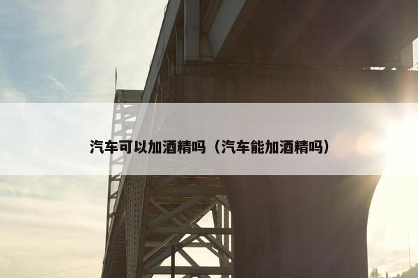 汽车可以加酒精吗（汽车能加酒精吗）