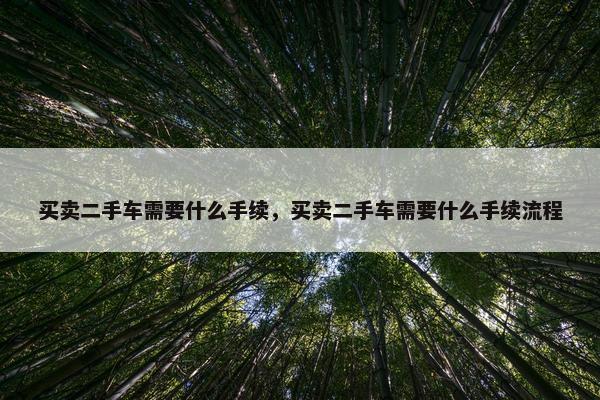 买卖二手车需要什么手续，买卖二手车需要什么手续流程