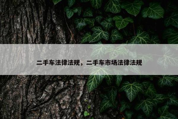 二手车法律法规，二手车市场法律法规