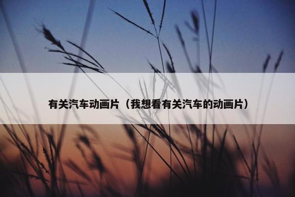 有关汽车动画片（我想看有关汽车的动画片）