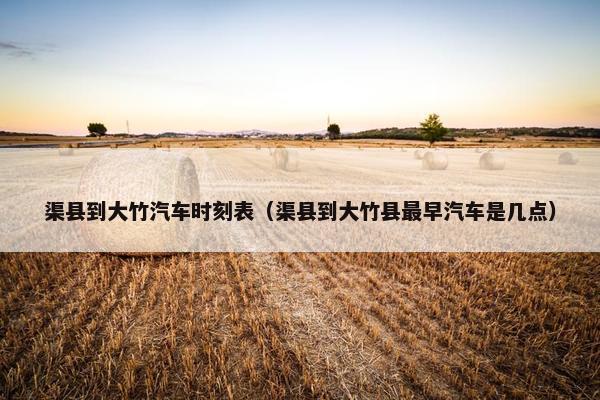 渠县到大竹汽车时刻表（渠县到大竹县最早汽车是几点）