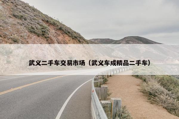 武义二手车交易市场（武义车成精品二手车）