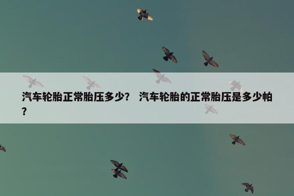 汽车轮胎正常胎压多少？ 汽车轮胎的正常胎压是多少帕？