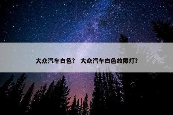 大众汽车白色？ 大众汽车白色故障灯？