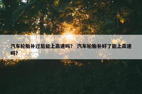 汽车轮胎补过后能上高速吗？ 汽车轮胎补好了能上高速吗？