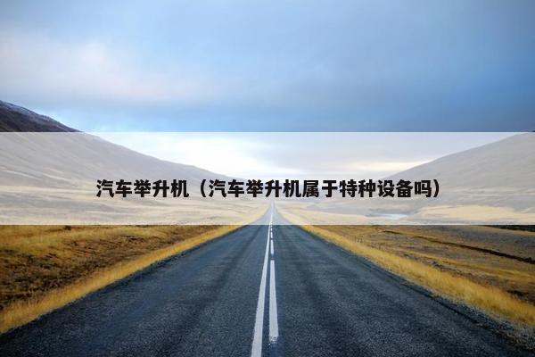 汽车举升机（汽车举升机属于特种设备吗）