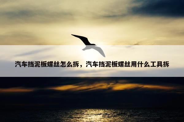 汽车挡泥板螺丝怎么拆，汽车挡泥板螺丝用什么工具拆