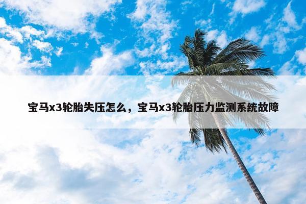 宝马x3轮胎失压怎么，宝马x3轮胎压力监测系统故障