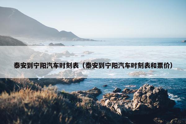 泰安到宁阳汽车时刻表（泰安到宁阳汽车时刻表和票价）