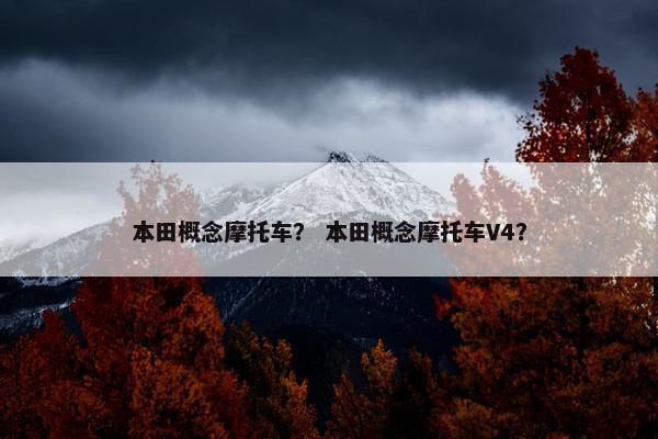本田概念摩托车？ 本田概念摩托车V4？