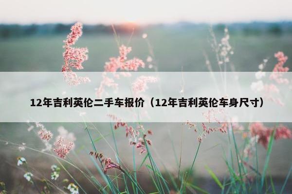 12年吉利英伦二手车报价（12年吉利英伦车身尺寸）