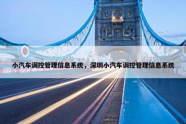 小汽车调控管理信息系统，深圳小汽车调控管理信息系统