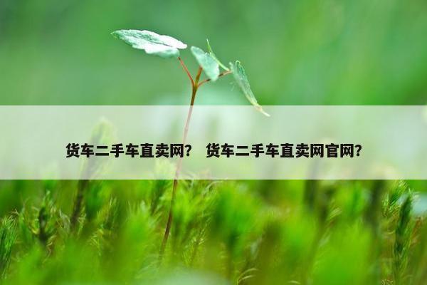 货车二手车直卖网？ 货车二手车直卖网官网？