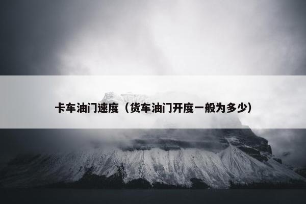 卡车油门速度（货车油门开度一般为多少）
