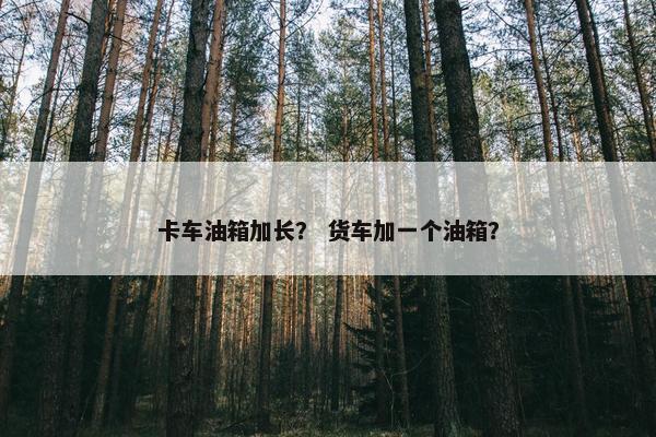 卡车油箱加长？ 货车加一个油箱？