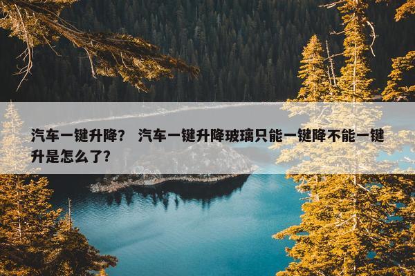 汽车一键升降？ 汽车一键升降玻璃只能一键降不能一键升是怎么了？