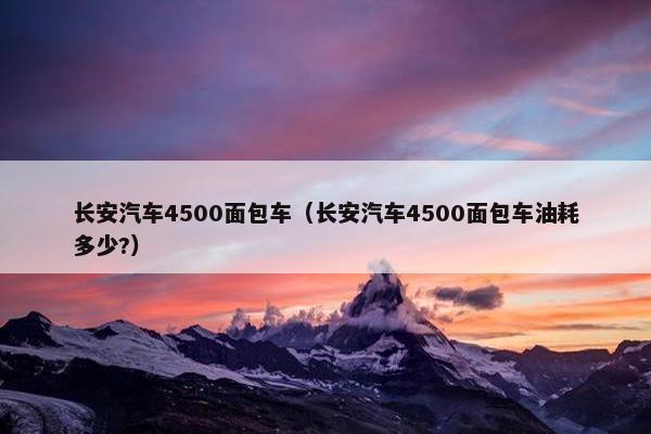 长安汽车4500面包车（长安汽车4500面包车油耗多少?）