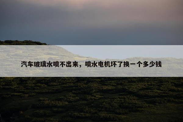 汽车玻璃水喷不出来，喷水电机坏了换一个多少钱