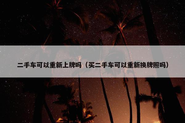 二手车可以重新上牌吗（买二手车可以重新换牌照吗）