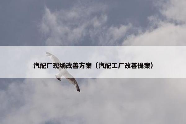 汽配厂现场改善方案（汽配工厂改善提案）