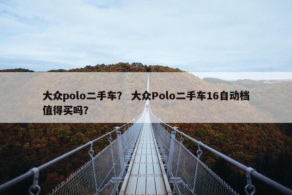 大众polo二手车？ 大众Polo二手车16自动档值得买吗？