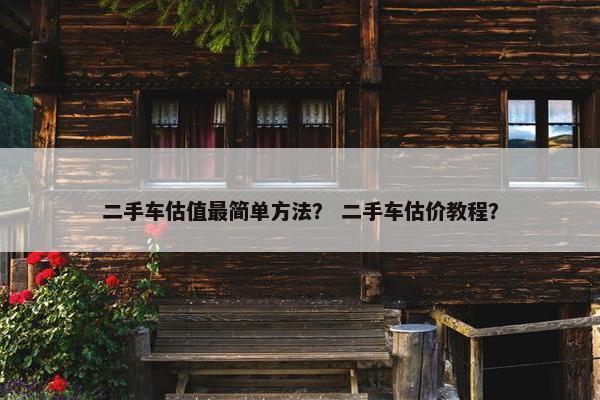 二手车估值最简单方法？ 二手车估价教程？